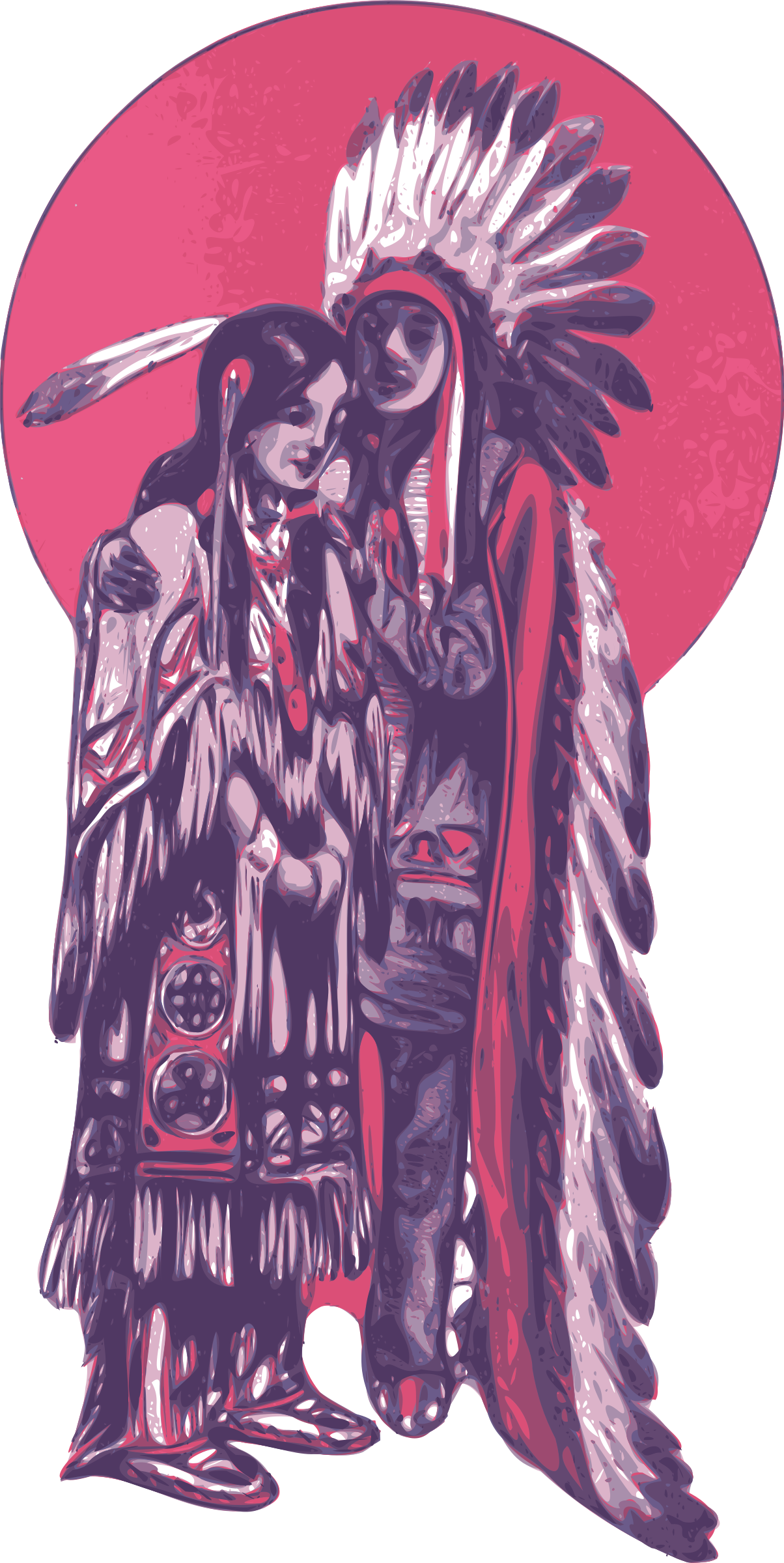 This Free Icons Png Design Of Native American Couple Clipart (1204x2400), Png Download