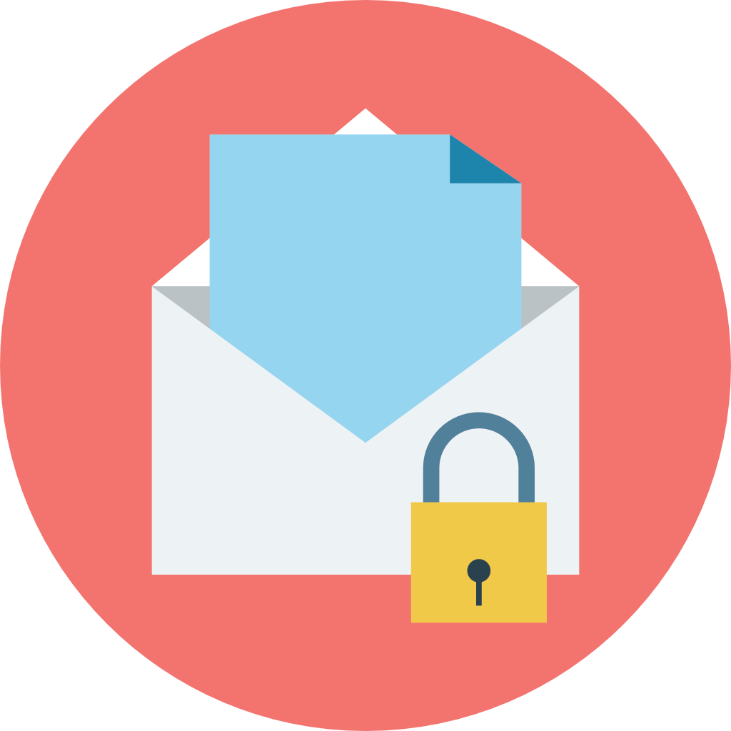 Email Protection Icon - Encrypted Email Icon Clipart (1024x1024), Png Download