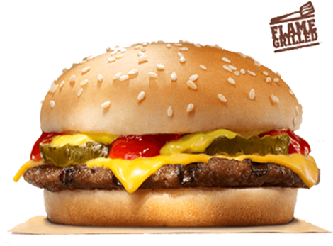 Classic Ingredients Flavored Just Right - Cheeseburger Bacon Burger King Clipart (604x532), Png Download