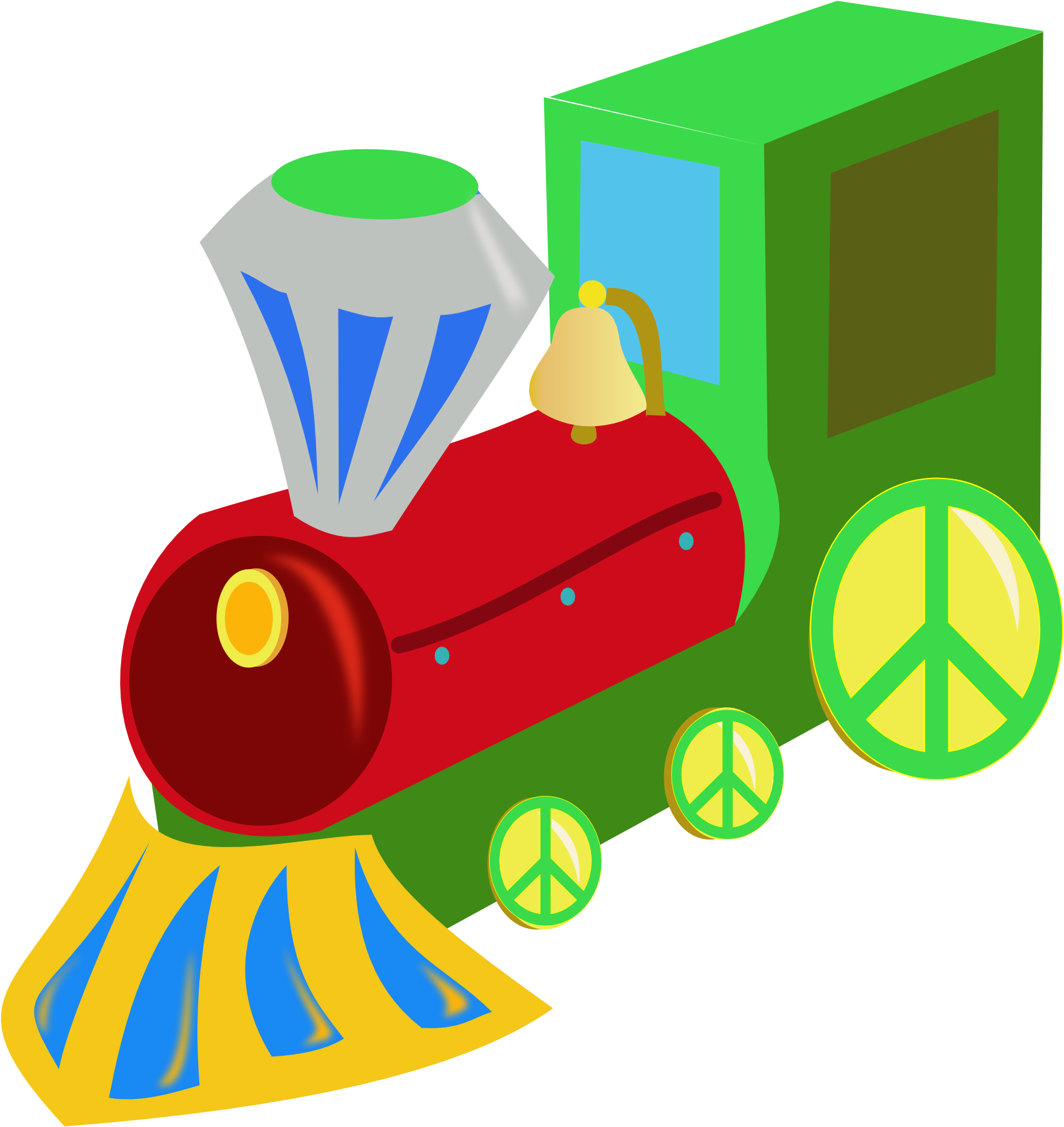Tren Train Black White Line Art Christmas Xmas Electronics - Clip Art Christmas Toys - Png Download (1979x1962), Png Download
