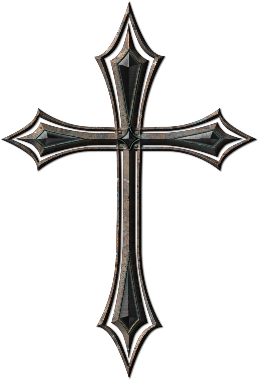 Cross Tattoo Png - Old Metal Cross Clipart (900x1321), Png Download