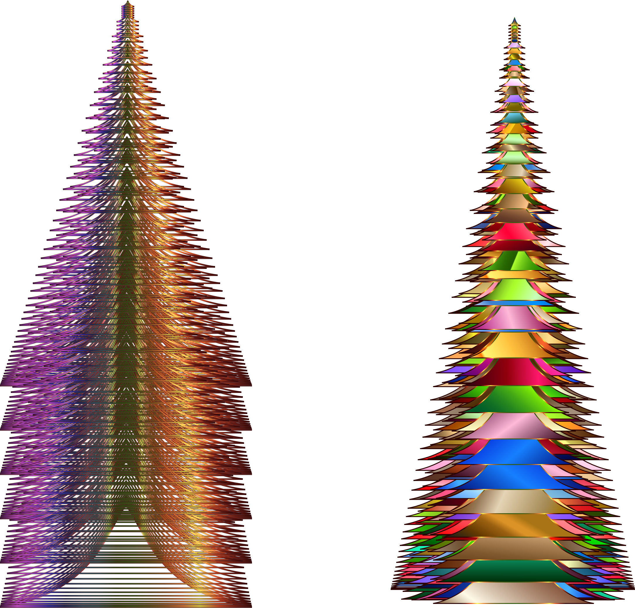 This Free Icons Png Design Of Prismatic Christmas Trees Clipart (2170x2078), Png Download