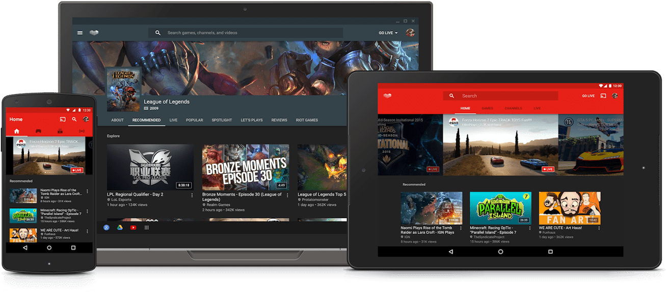 Youtube Announces Partnership To Exclusively Live Stream - Youtube Gaming App Clipart (1600x800), Png Download