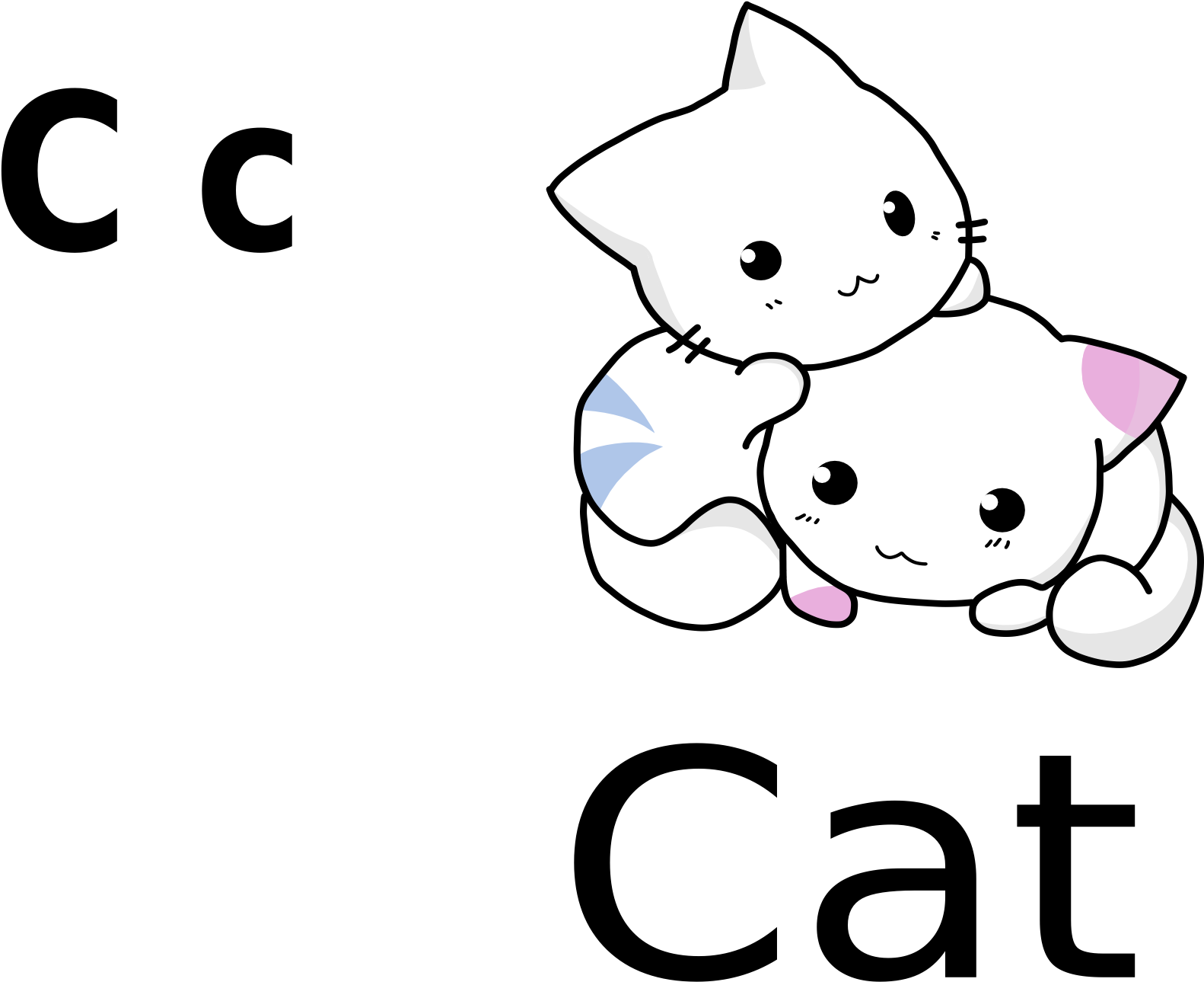 Clipart Puppies And Kittens - Kawaii Cute Cat Coloring Pages - Png Download (1969x1392), Png Download