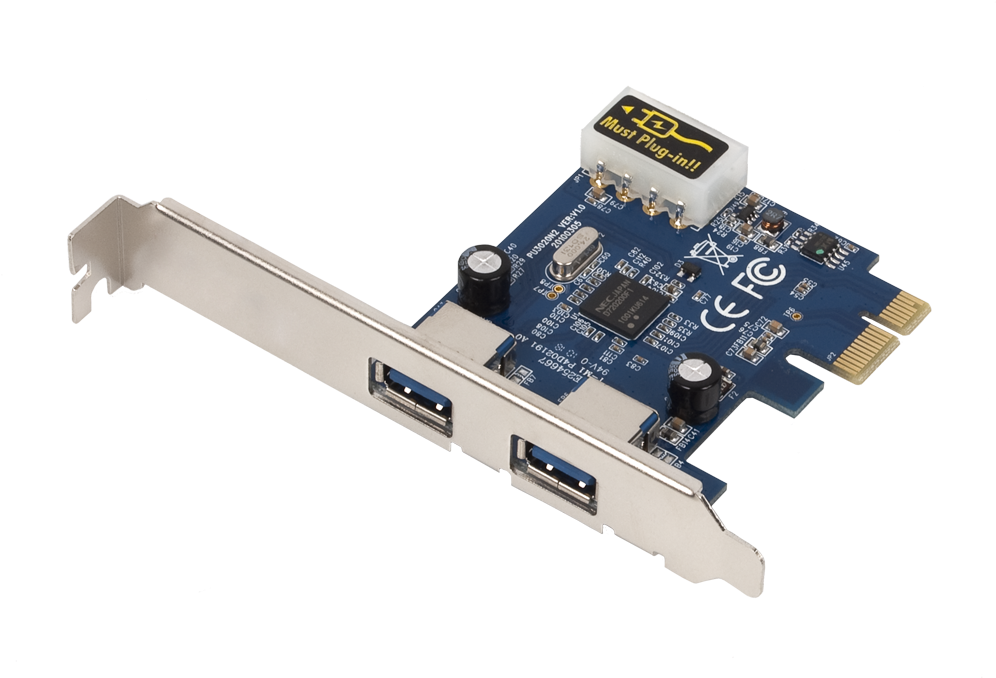 0 2 Port Pci Express Card Adapter - Usb Pci Express Clipart (1016x720), Png Download