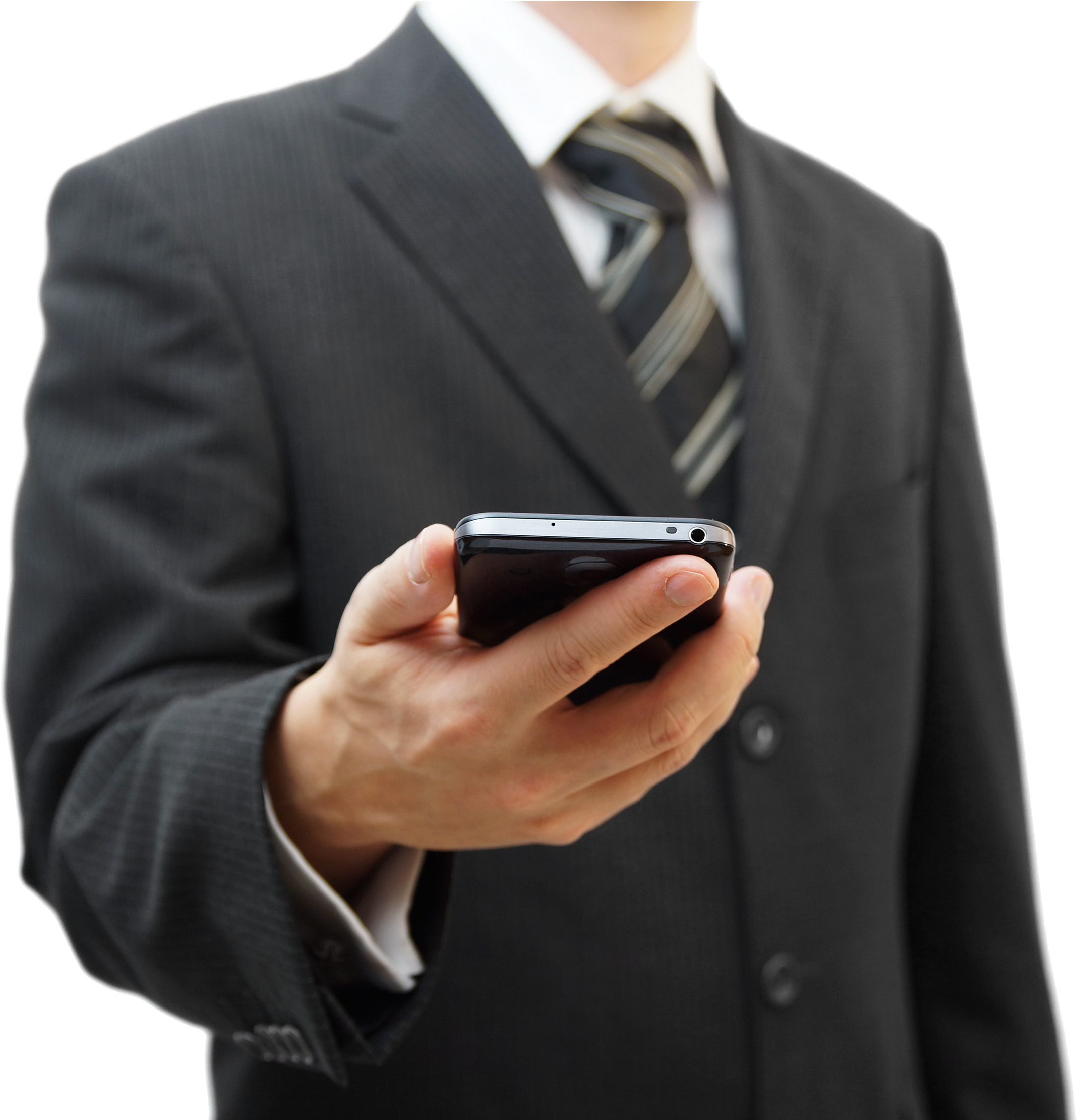 Man Holding Phone - Man Holding Phone Transparent Clipart (2971x2229), Png Download