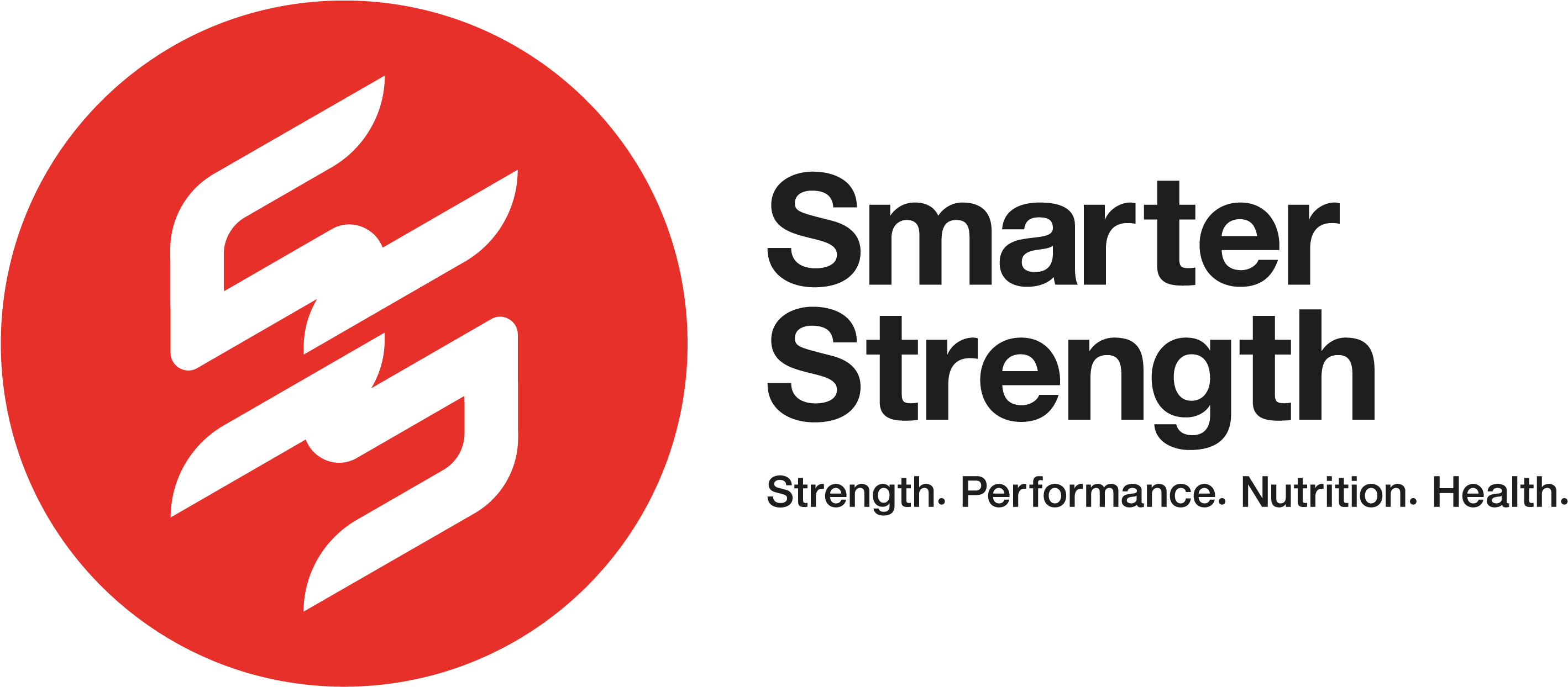 Cropped Smarter Strength Logo Red Icon Black Txt Lockup - Circle Clipart (3266x1747), Png Download