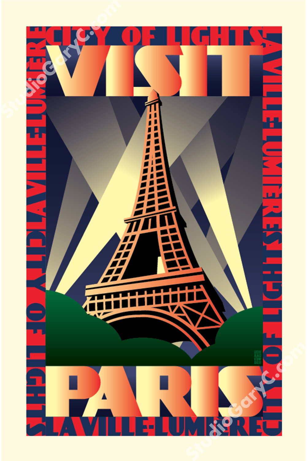 Art Deco 1930's Paris Travel Poster - Paris Art Deco Poster Clipart (1500x1500), Png Download