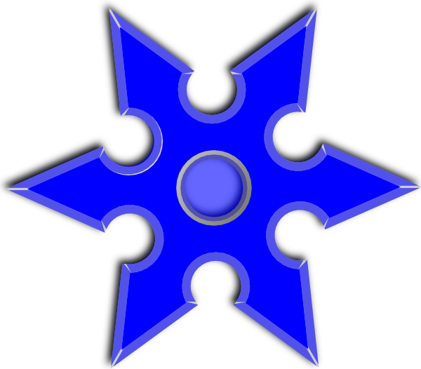 Blue Throwing Star Clip Art At Clker - Ninja Weapon Clipart - Png Download (600x526), Png Download