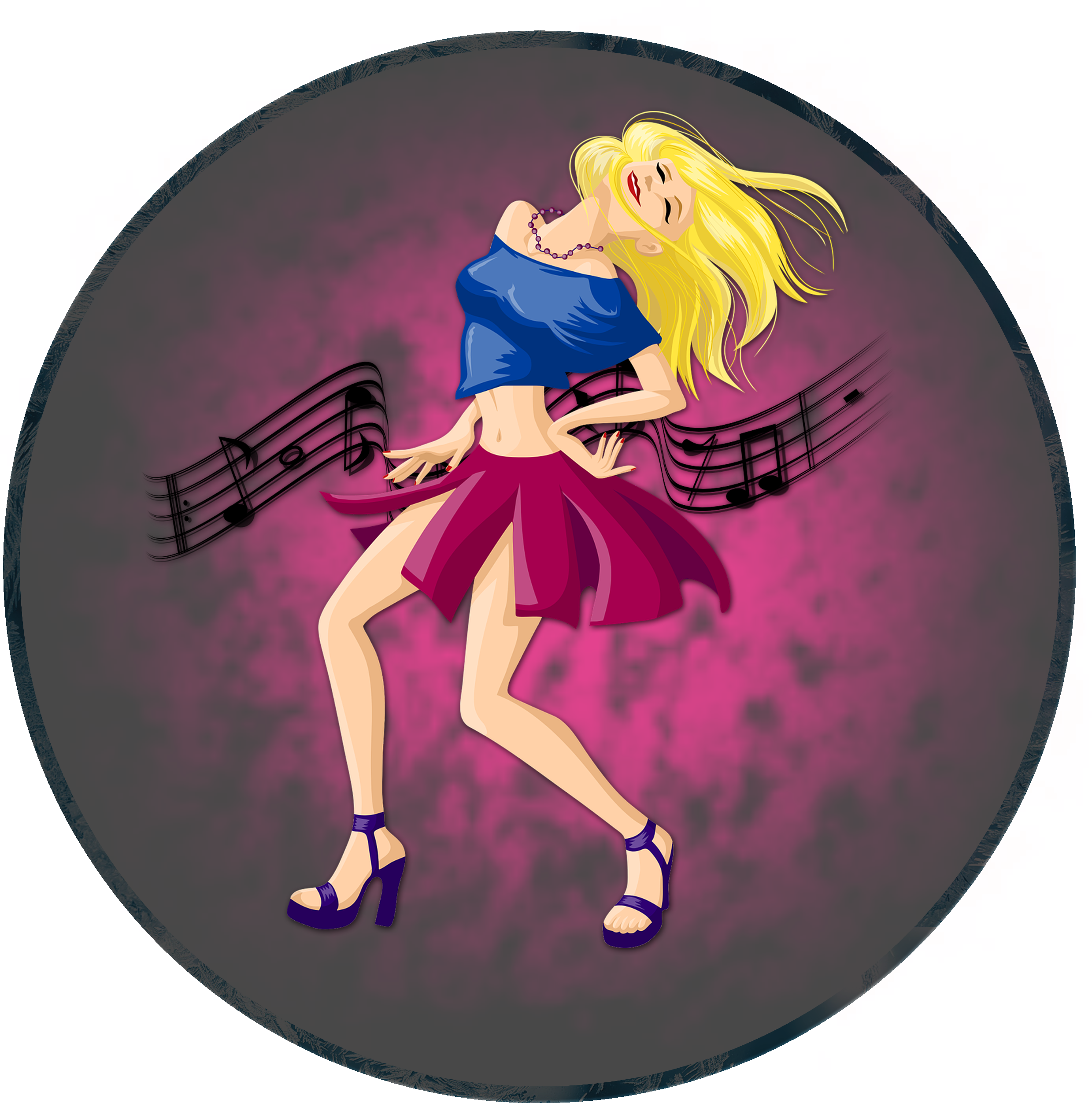 Dancing Girl To The Music Beats - Illustration Clipart (4000x2800), Png Download