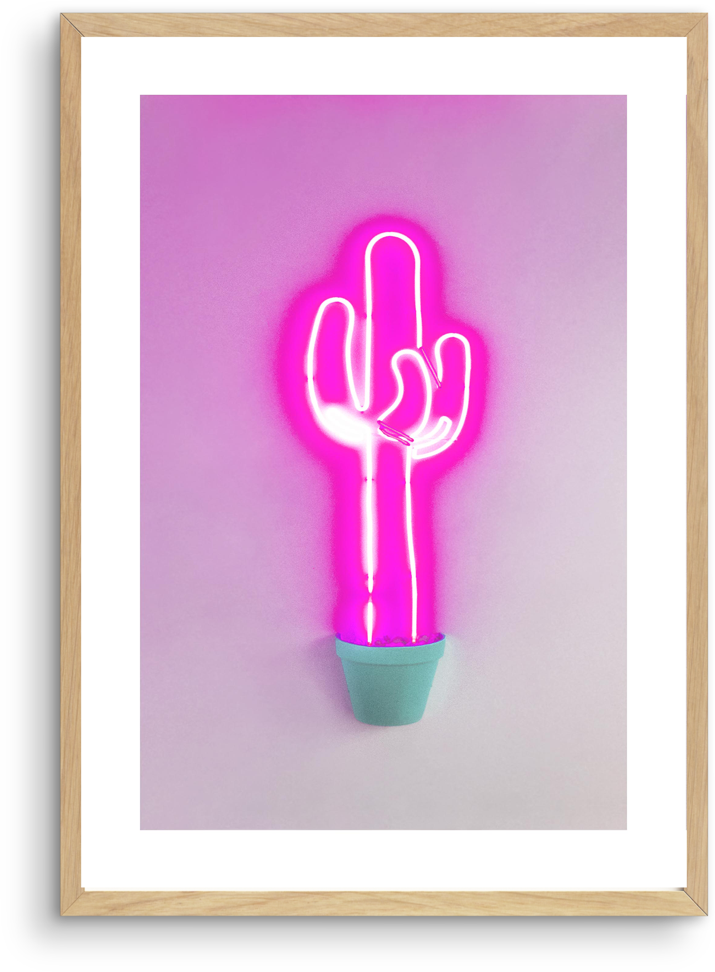 Cactus Neon Sign - Cactus Clipart (1874x2336), Png Download