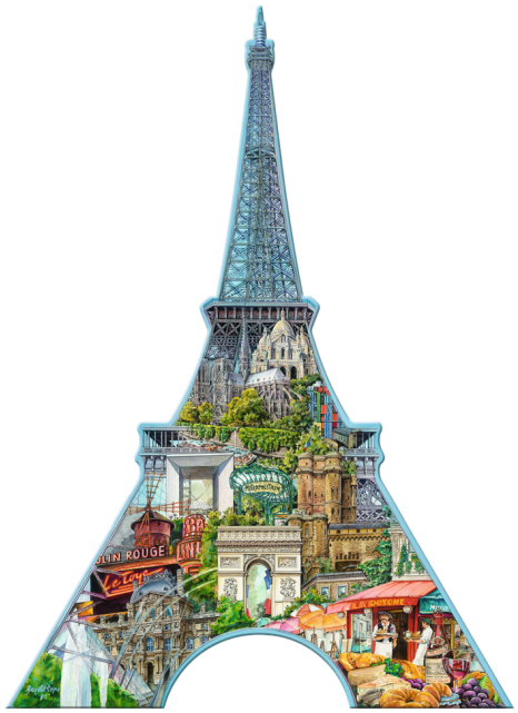 Eiffel Tower, Paris - Silhouette Of A Eiffel Clipart (640x640), Png Download