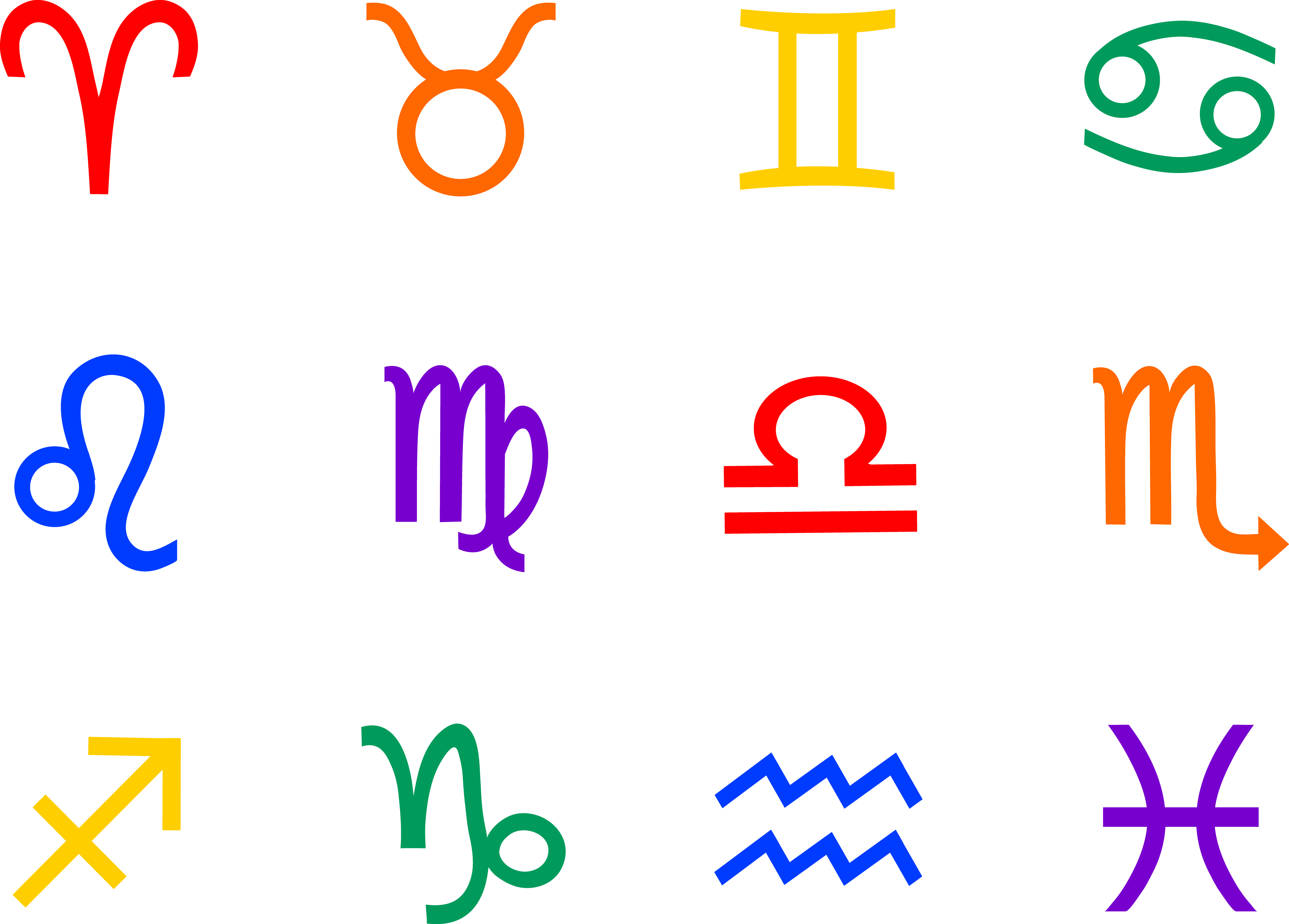 Zodiac Cliparts - Free Zodiac Signs Vector - Png Download (6437x4617), Png Download