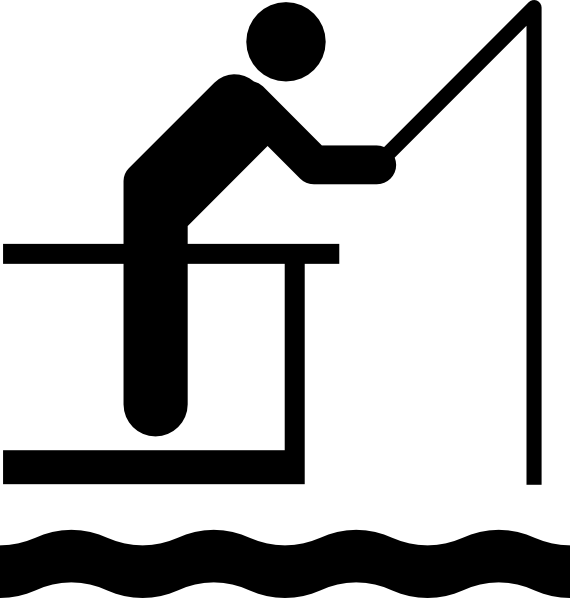 Surfing Clipart Stickman - Fishing Clip Art - Png Download (570x598), Png Download