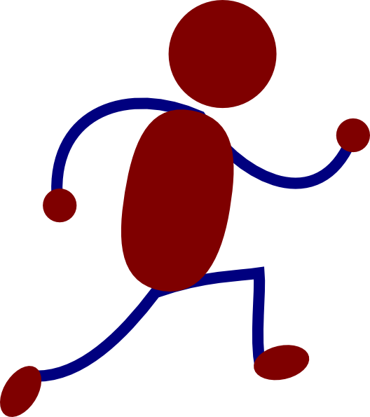 Stickman Running Cliparts - Man Running Clipart Red - Png Download (528x595), Png Download