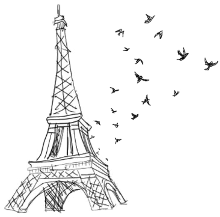 Ftestickers Eiffeltower Blackandwhite Silhouette - Eiffel Tower Transparent Clipart (1024x1024), Png Download