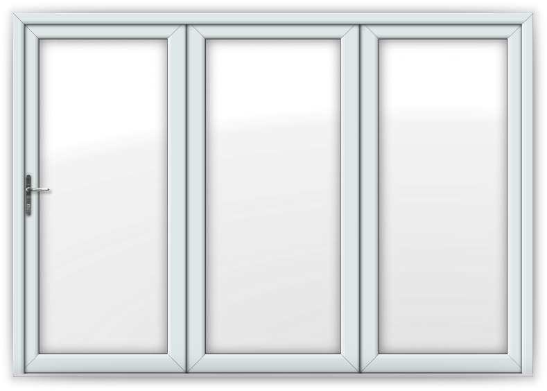Bifold 3 Pane White - Folding Door Png Clipart (800x575), Png Download