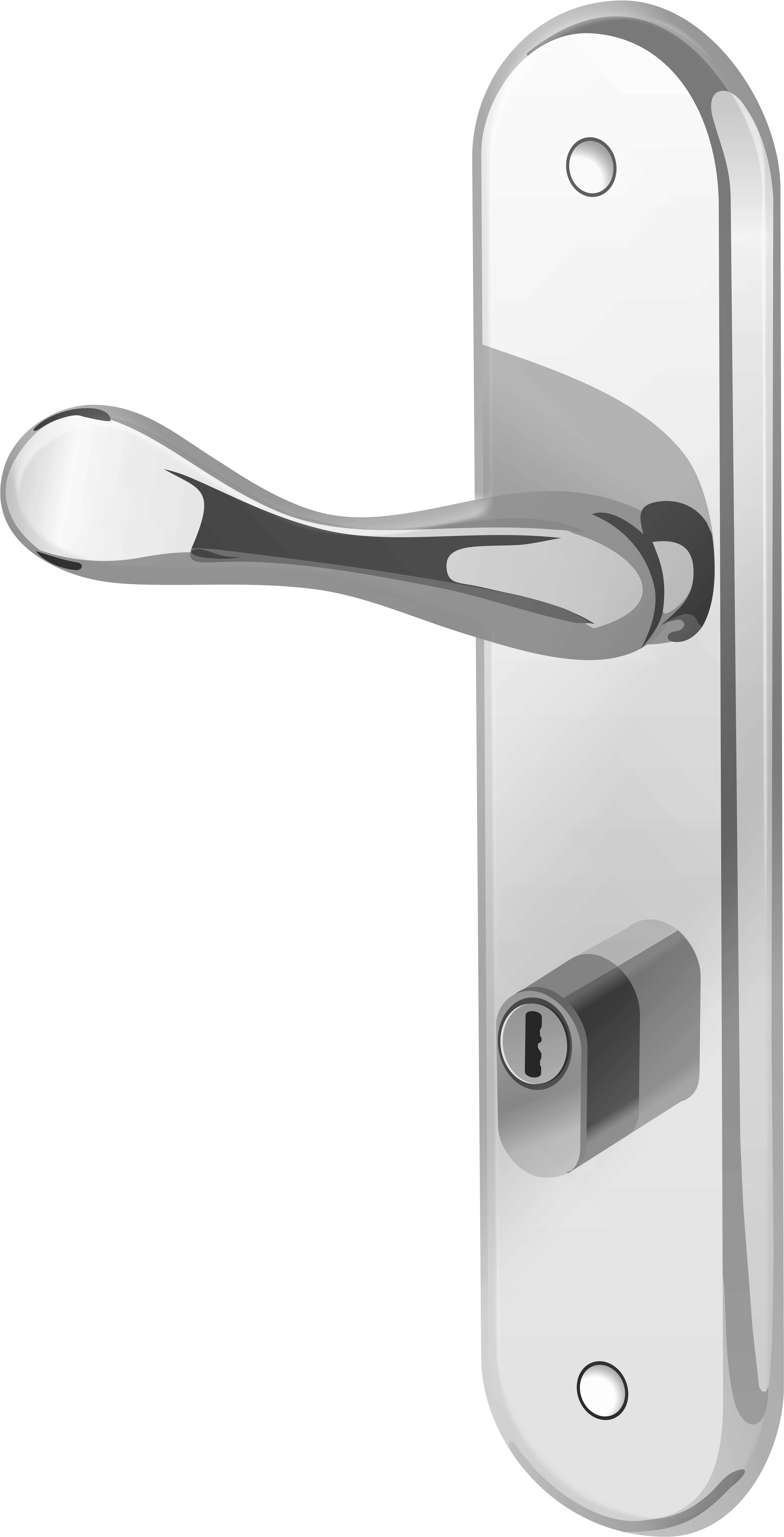 Silver Door Handle Png Clip Art - Door With Handle Clipart Transparent Png (4108x8000), Png Download