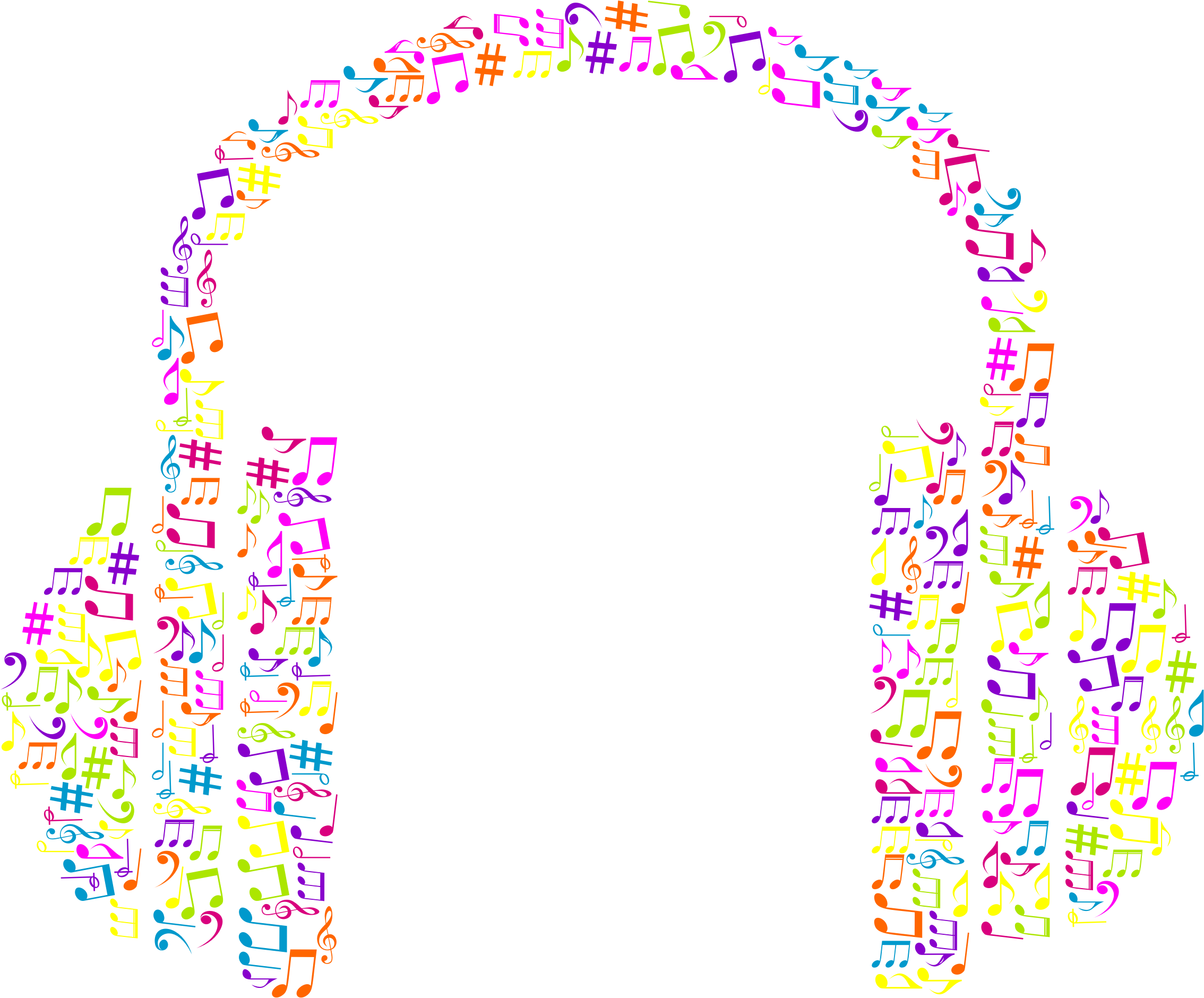 Clipart Colorful Music Notes Clipart No Background - Png Download (2268x1880), Png Download