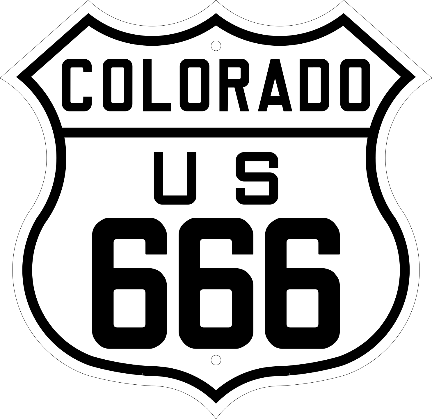 Us 666 Colorado - Route 66 Clipart (1485x1440), Png Download