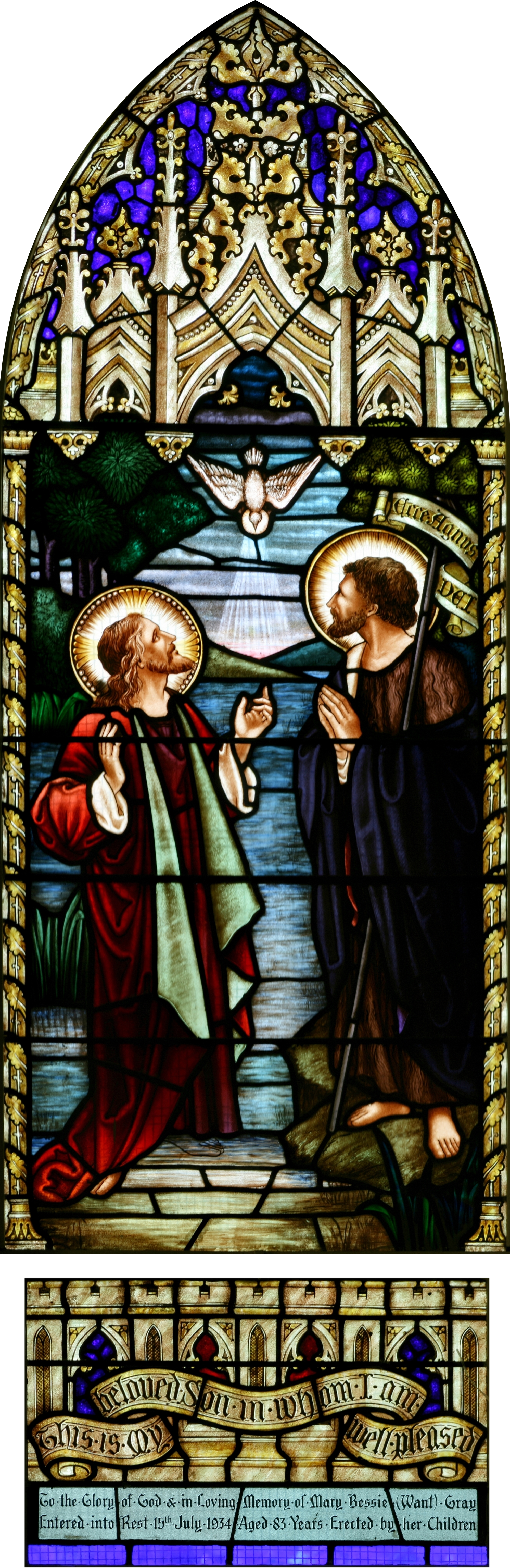 Stjohnsashfield Stainedglass Baptism Clipart (2000x6144), Png Download