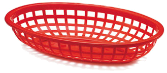 C1074r Basket Plastic Oval Red Fast Food Classic 9 - Basket Clipart (800x800), Png Download
