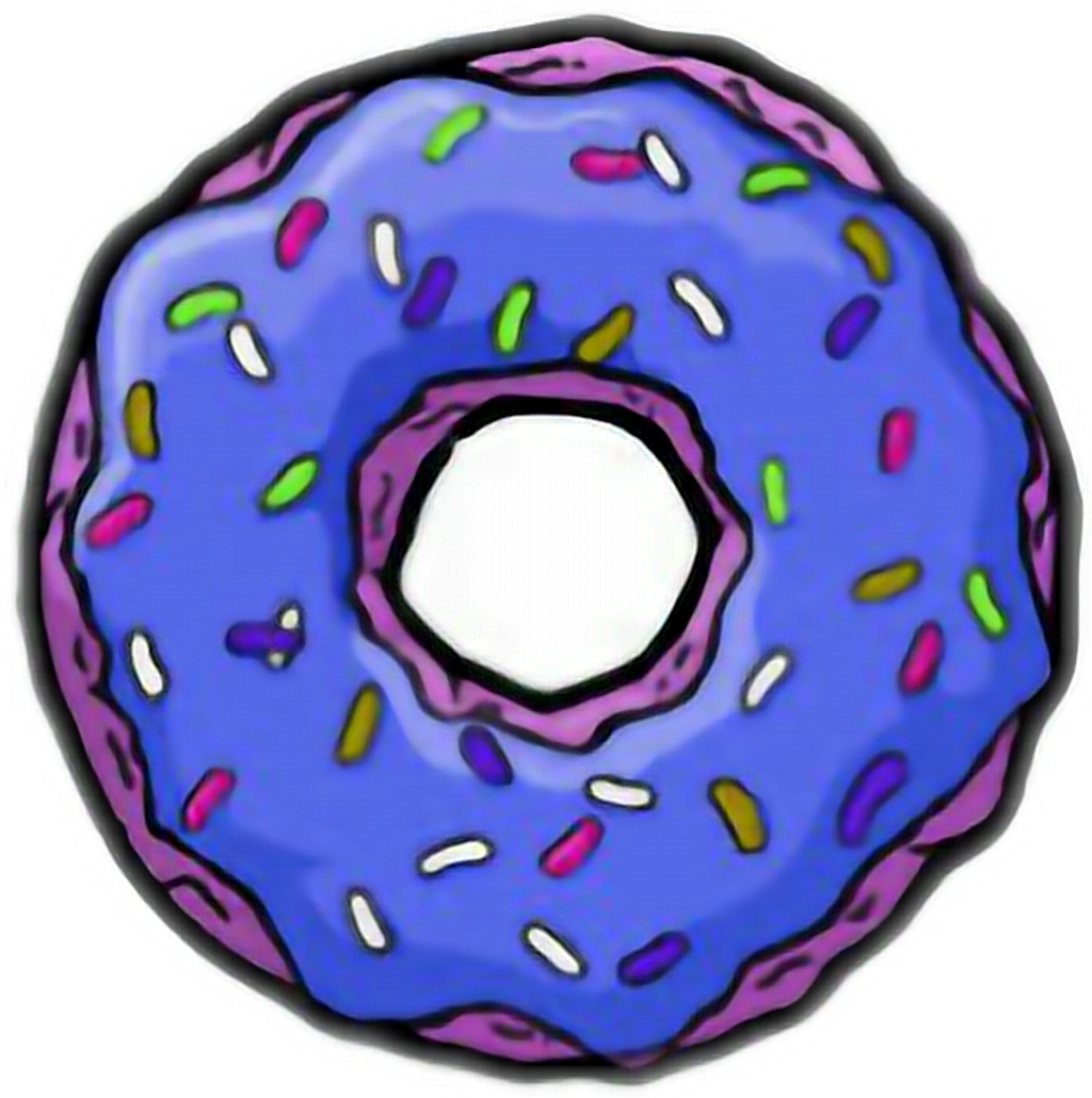 Tumblr Sticker - Simpsons Donut Clipart (1024x1030), Png Download