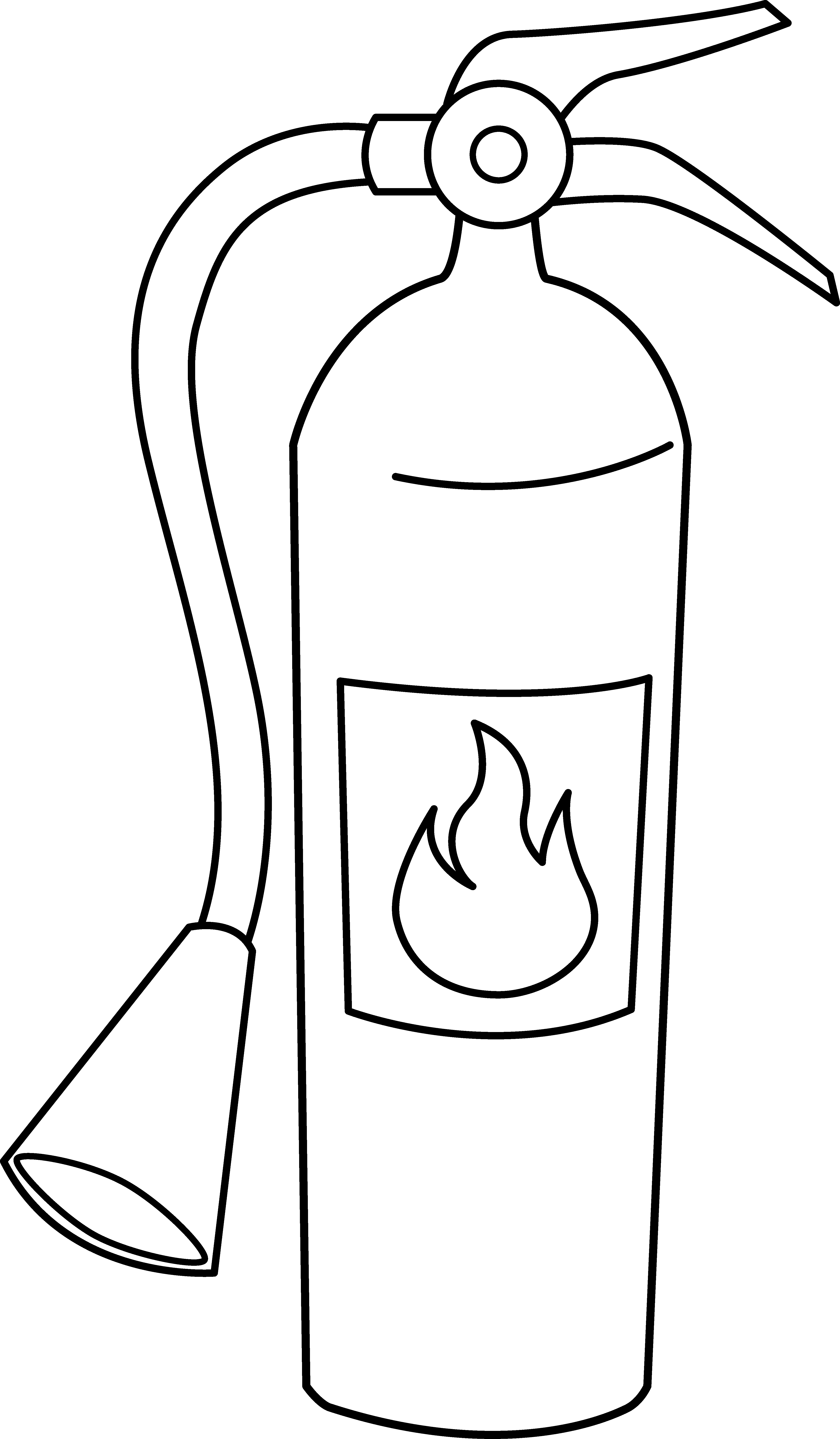 Fire Extinguisher Line Art - Easy To Draw Fire Extinguisher Clipart (4347x7443), Png Download
