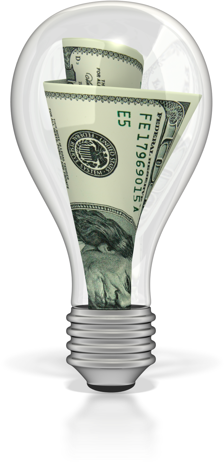Light Bulb Money Transparent Clipart (411x800), Png Download