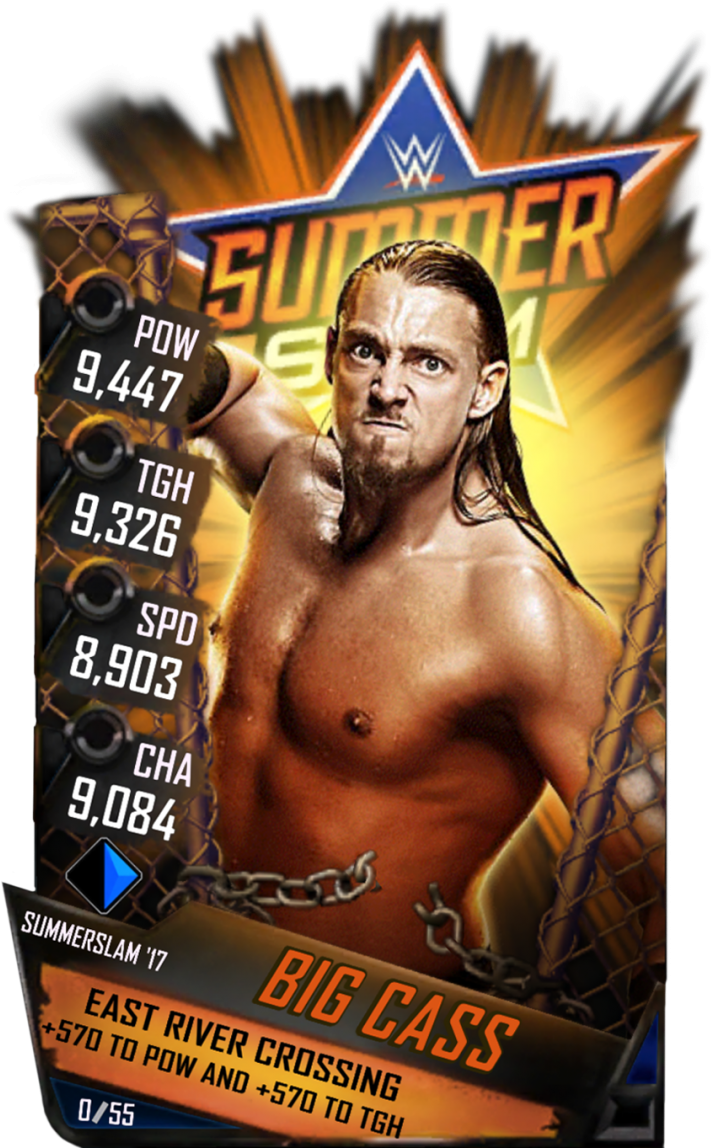 Big Cass Wwe 2k18 Download - Wwe Supercard Summerslam 17 Cards Clipart (711x1148), Png Download