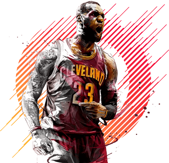 Nba 2k19 Mt - Lebron James En Dibujo Clipart (567x549), Png Download