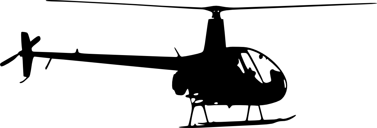 Free Download - Silhouette Helicopter Clipart (1200x409), Png Download