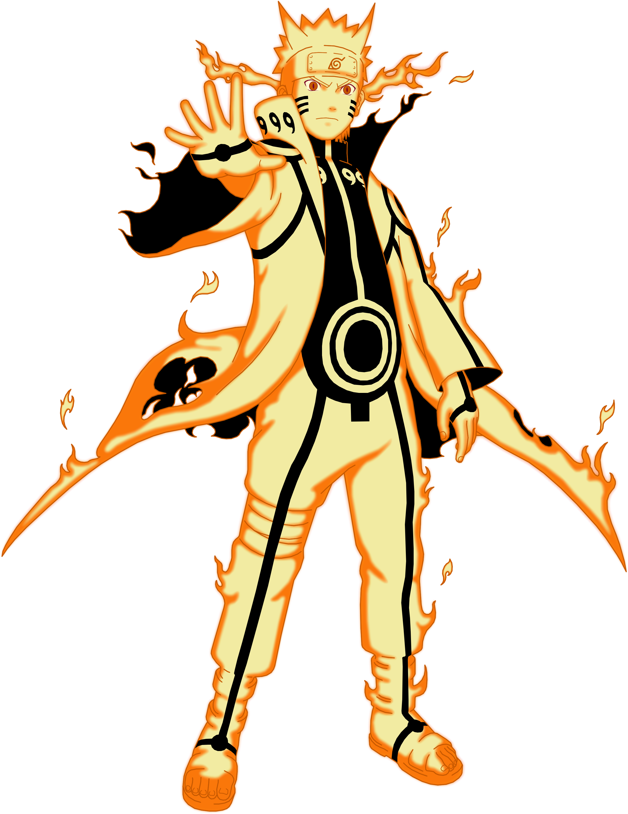 Naruto's Kurama Mode - Naruto Sage Mode Clipart (2584x3348), Png Download