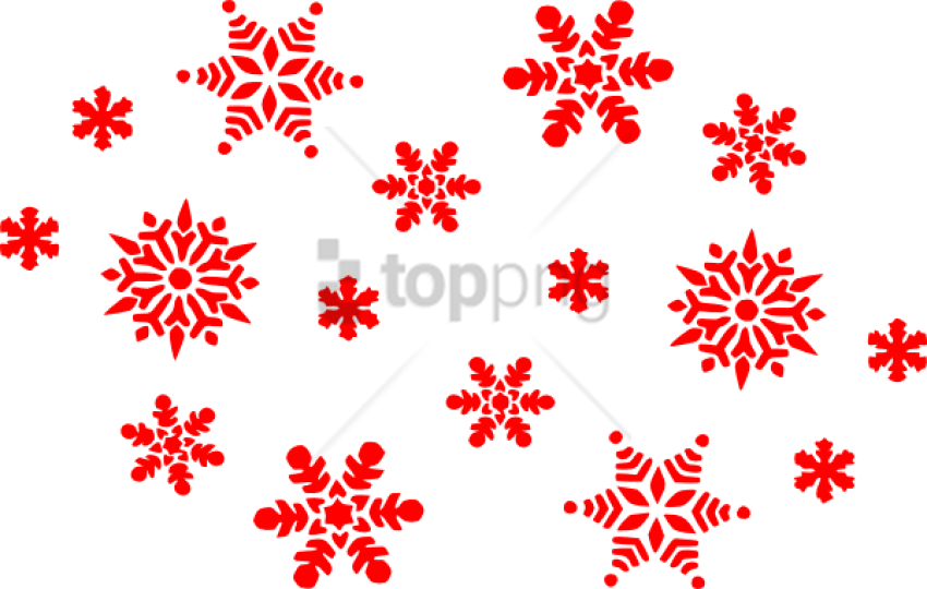 Free Png Download Red Snowflakes Png Images Background - Red Snowflake Clipart Transparent Png (850x540), Png Download