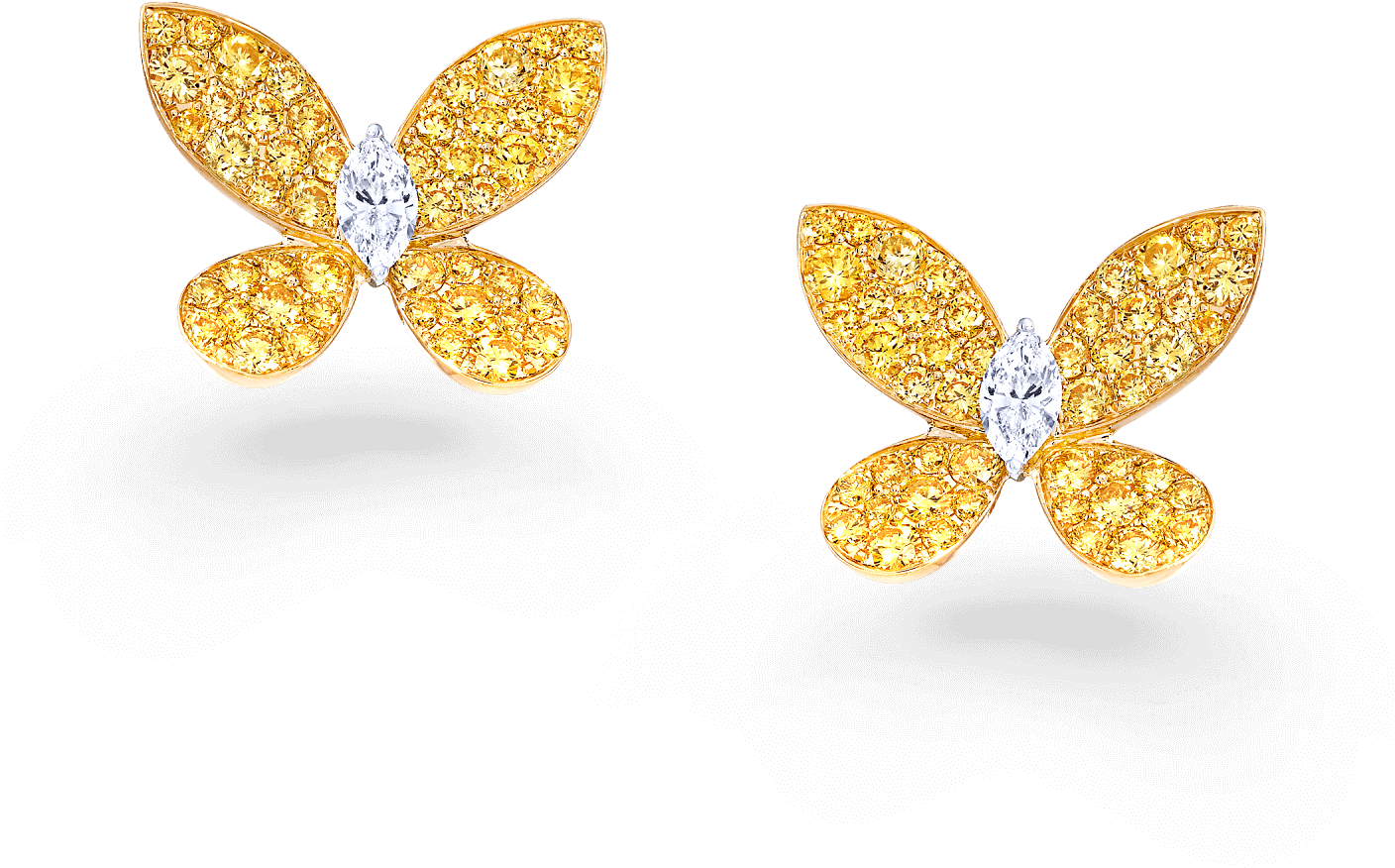 A Pair Of Graff Pavé Butterfly Earrings Pave Set With - Graff Butterfly Ring Clipart (2000x2000), Png Download