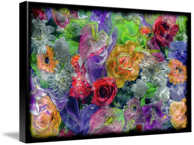 A Floral Painting Digital Expressionism By - 21a Abstract Floral Painting Digital Expressionism Clipart (650x485), Png Download