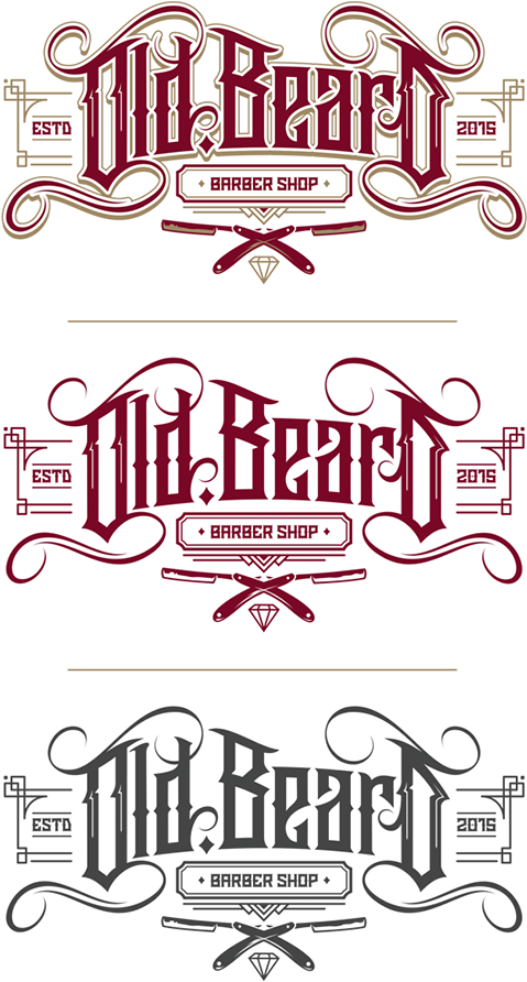 Old Beard Logo On Behance Más - De Barber Shop Logos Clipart (600x1320), Png Download