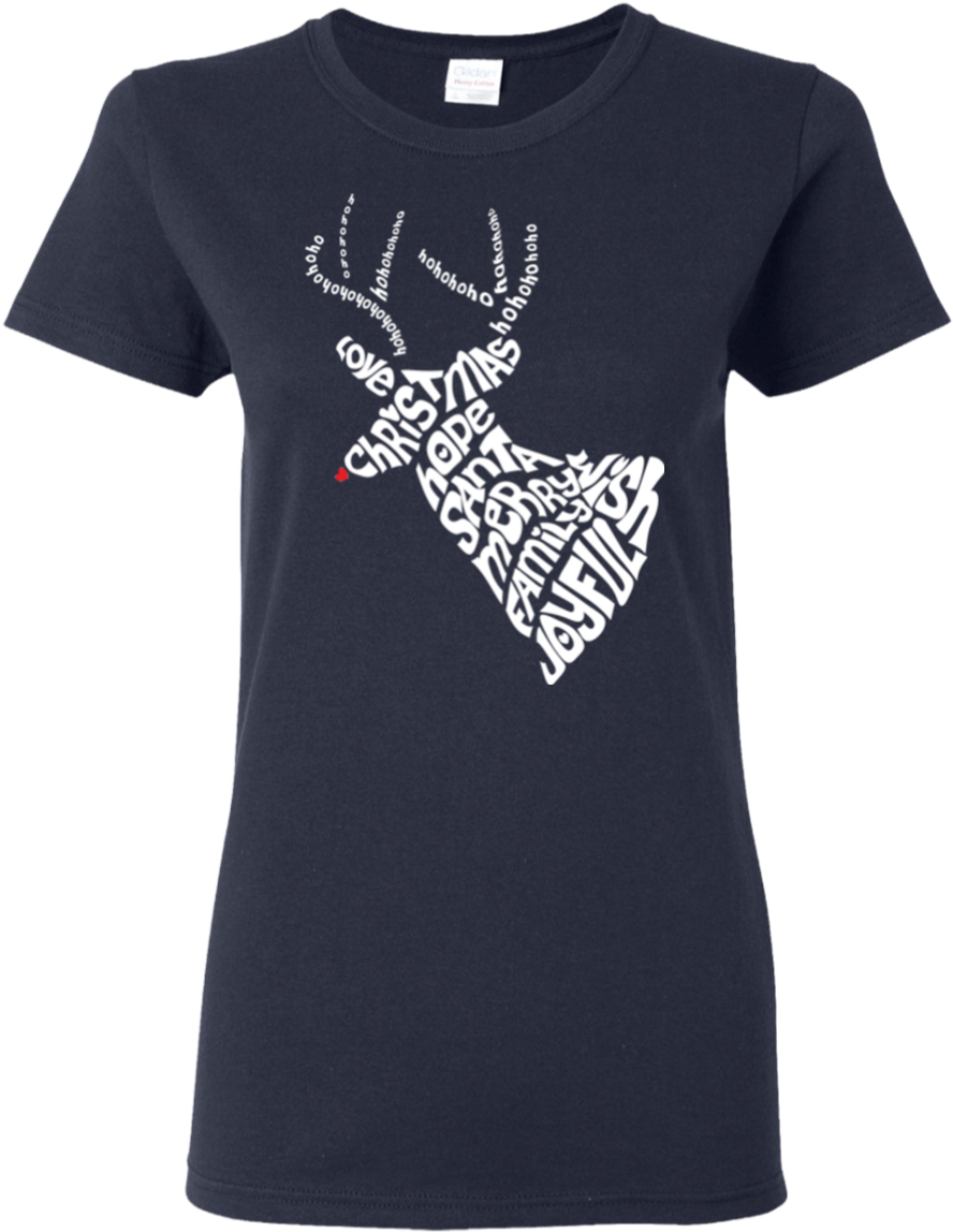 White Deer Head Antlers Ladies' Shirt - T-shirt Clipart (1155x1155), Png Download