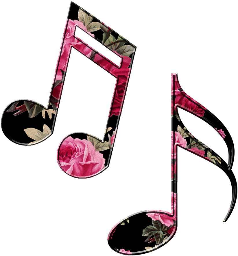 Músicas, Notas, Floral, Notas Musicais, Musical, Som - Transparent Music Notes Clipart - Png Download (720x720), Png Download