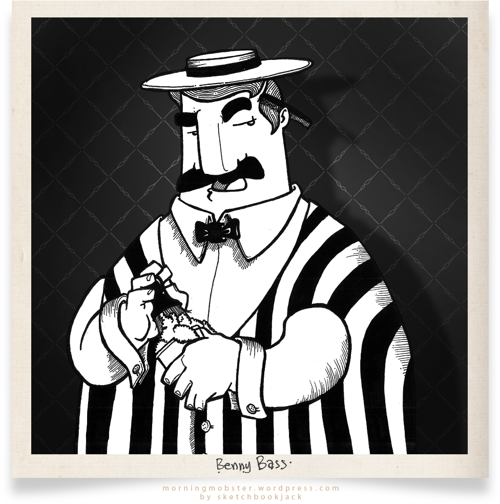 Benny Bass Daily Mobster Sketchbookjack Cartoon Illustration - Illustration Clipart (1000x1000), Png Download