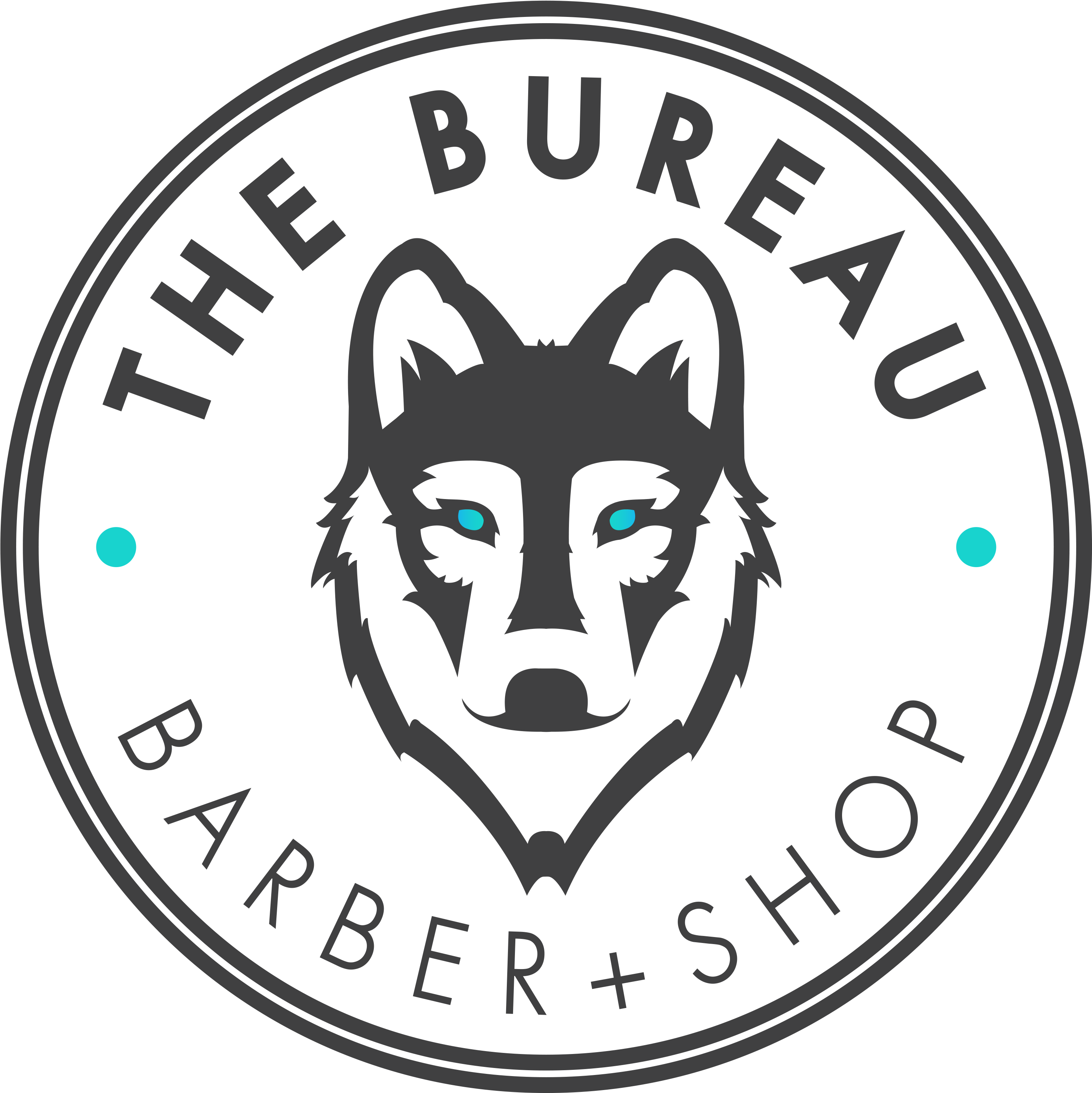 The Bureau Utah Barber Shop Wolf Transparent - Bureau Barber Shop Clipart (2970x2991), Png Download
