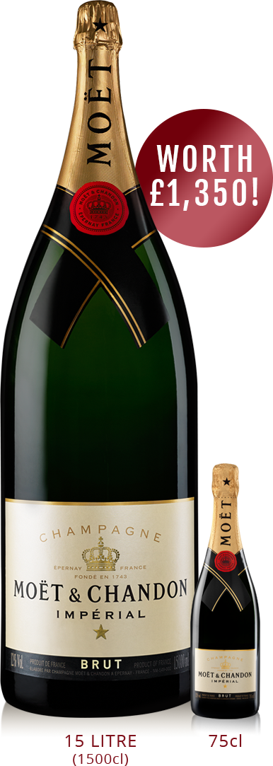 Win A 15-litre Bottle Of Moet & Chandon Brut Imperial - Moet 1500cl Clipart (386x1083), Png Download