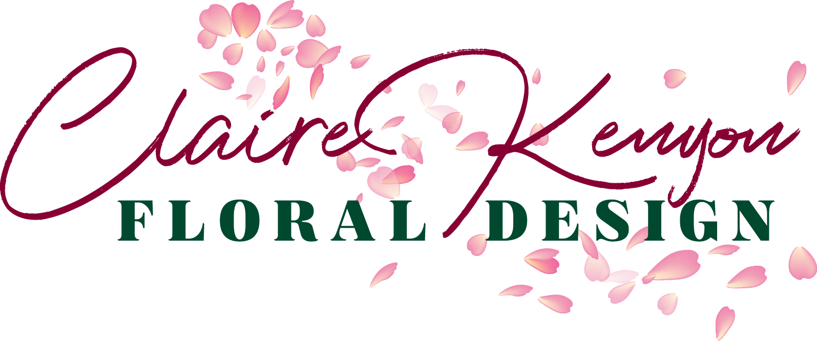 Claire Kenyon Floral Design Logo - Calligraphy Clipart (1595x666), Png Download