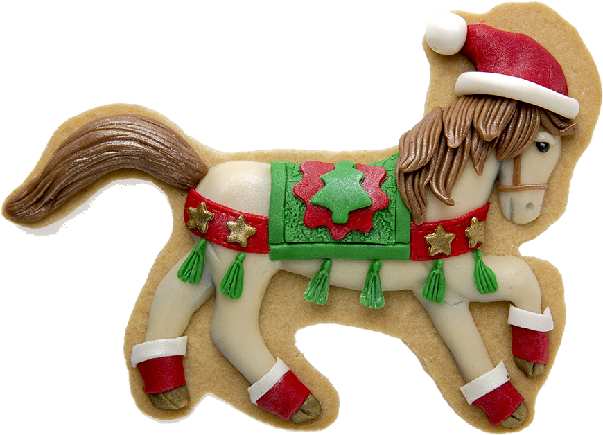 Christmas Horse - Christmas Cookie Photo Png Transparent Clipart (900x657), Png Download