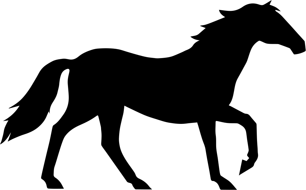 Horse Walking Elegant Black Side View Silhouette Comments - Keep Calm And Ride Clipart (981x612), Png Download