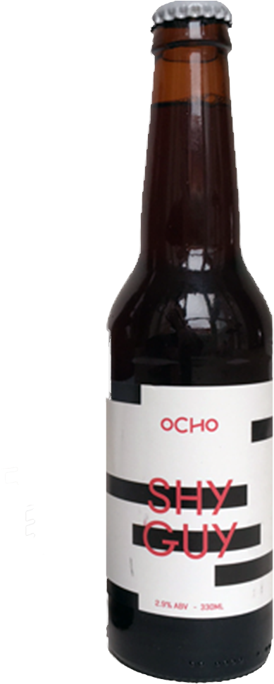 Ocho Shy Guy Dark Mild - Glass Bottle Clipart (389x969), Png Download