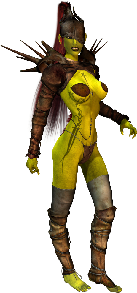 Female Orc - Illustration Clipart (490x1000), Png Download