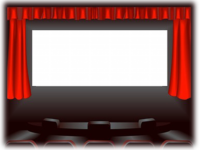 Theatre Clipart Movie Curtain - Movie Screen Clip Art - Png Download (640x480), Png Download