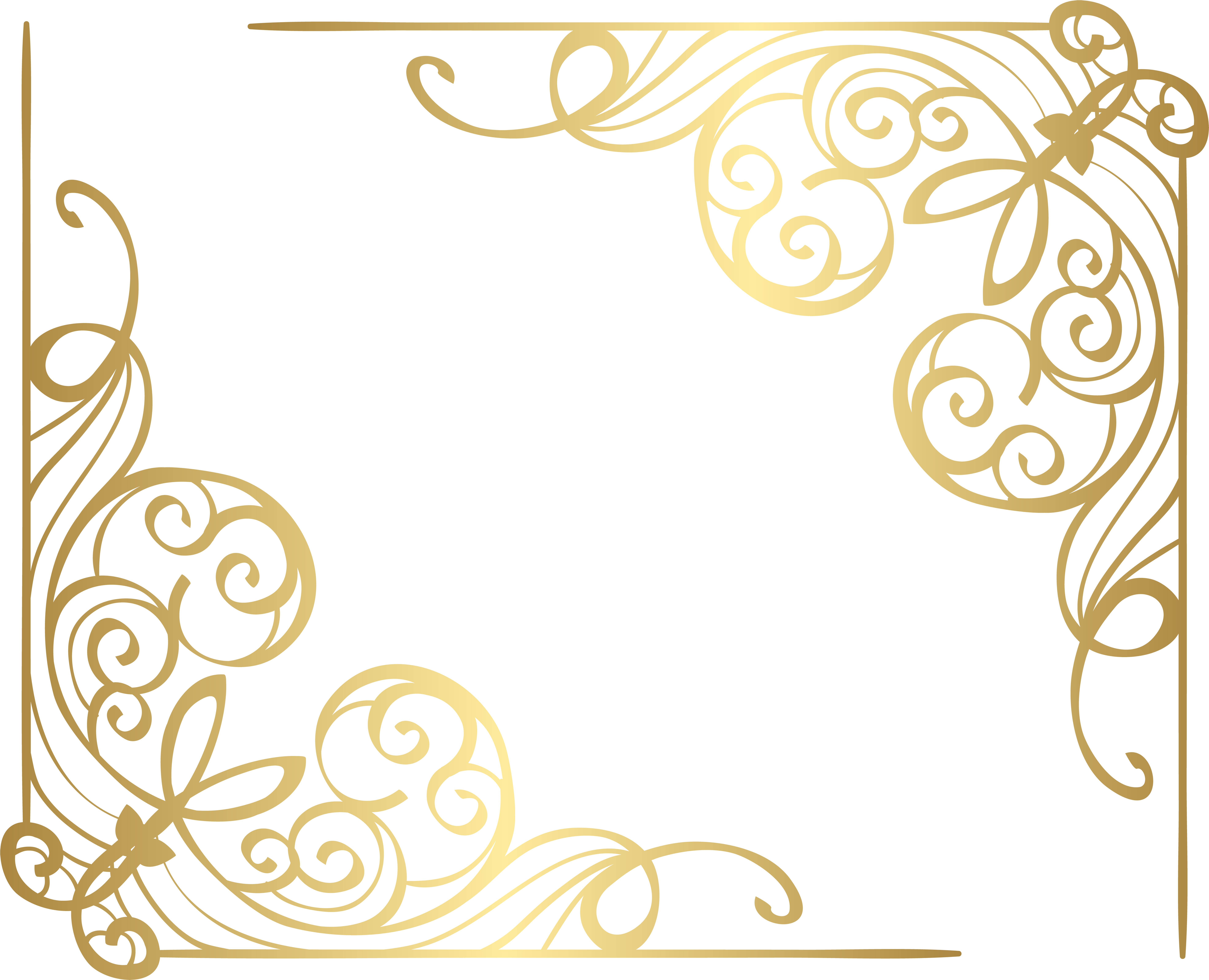Corners Gold Png Clip Art Image Transparent Png (8000x6488), Png Download
