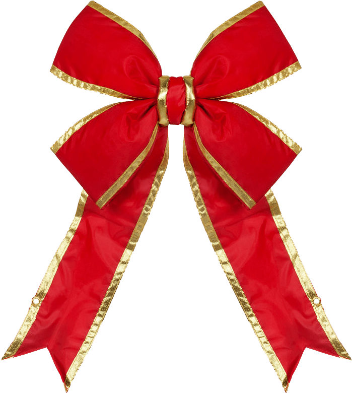 3d Red Bow With Gold Trim - - Christmas Bows Clipart (800x800), Png Download